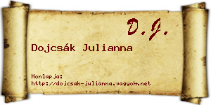 Dojcsák Julianna névjegykártya