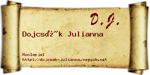 Dojcsák Julianna névjegykártya