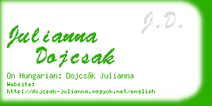 julianna dojcsak business card